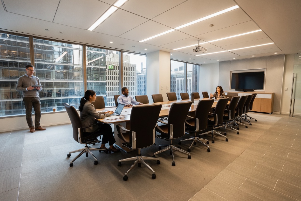 Salle de conseil aménagée pour une réunion dans un centre TCC Canada